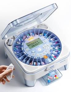 lot 13499 image: 28-Day (1X) Automatic Pill Dispenser, No APP with Alarm & Desiccant