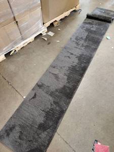 lot 13513 image: Dark Gray Roll Runner Rug 136 x 23 in