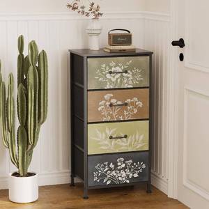 lot 13542 image: Tohomeor Vintage Floral Narrow 4 Drawers Dresser Nightstand Side Table