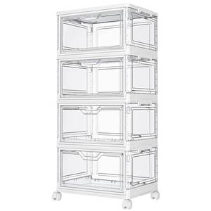 lot 13546 image: Kmiectse Clear Storage Bins with Lids - 4 Tier 23qt Plastic Stackable Bins