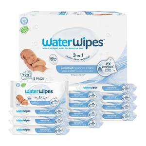 lot 13550 image: WaterWipes Sensitive Newborn & Baby Wipes, 3-In-1 Cleans, Cares, Protects, 99.9% Water, Unscented & Hypoallergenic, 720 Count (7 Packs)