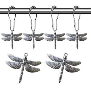 lot 14004 image: Dragonfly Shower Curtain Hooks - Decorative Shower Hooks for Shower Curtain