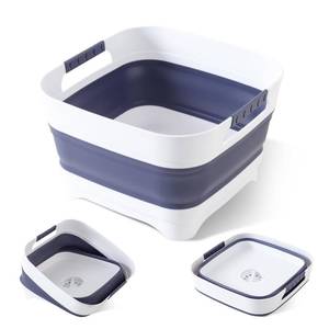 lot 14013 image: Collapsible Wash Basin for Baby Bottles - 2.4 Gallons Portable Wash Bin for RV Camping Sink, Space-Saving Dish Tub.Laundry & Utility Room Sinks (Navy blue)