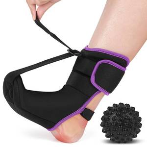 lot 14028 image: Plantar Fasciitis Night Splint Sock with Massage Ball for Tension Relief, Alleviate Pain from Plantar Fasciitis, Arch Pain, Heel Spur, Foot-drop and Achilles Tendonitis, Soft and Comfortable Foot Brace for Men and Women, Small-Purple