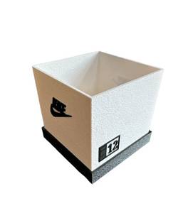 lot 14035 image: Antho3D Shoebox-Style Planter Pot (White and Black)