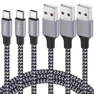 lot 14044 image: USB C Cable Fast Charging Nylon Braided 3Pack 6ft USB A to Type C Cord