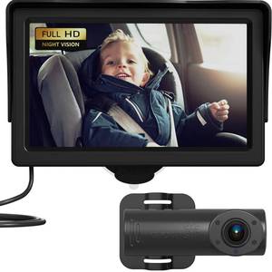 lot 14048 image: Baby Car Camera, HD Display Baby Car Mirror with Night Vision Feature, 4.3 inch Baby Car Camera with Monitor Wide Clear View, Backseat Camera Rear Facing to Observe Baby��s Every Move