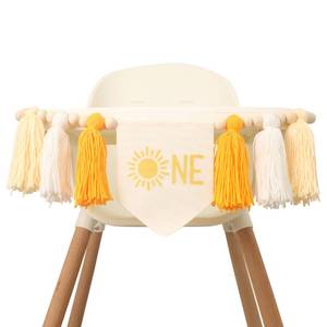 lot 14051 image: First Birthday Boho Sun Highchair Banner - You Are My Sunshine Tassels