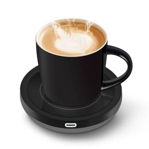 lot 14053 image: BESTINNKITS Smart Coffee Cup Warmer Set, Auto OnOff Gravity-induction Mug Office Desk Use, Candle Wax Cup Warmer Heating Plate (Up To 131F55C), 14oz