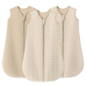 lot 14054 image: SWEET DOLPHIN Baby Sleep Sack 0-6 Months - 100% Cotton 2-Way Zipper TOG 0.5 Infant Wearable Blanket, Newborn Essentials Toddler 3 Pack Sleeping Sacks - Brown
