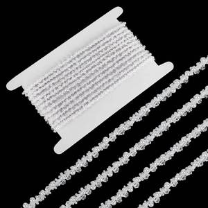 lot 14056 image: FINGERINSPIRE 5 Yards White Beaded Trim 14 inch Wide Pearl Beaded Trim Ribbon Trimming Edge Embellishments Large Pearl Decorative Tape Edge Trims for Wedding Dress Sewing Craft DIY Decoration