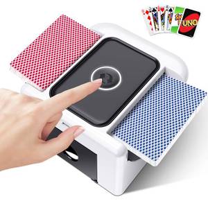 lot 14071 image: Automatic Card Shuffler 2 Deck,Quite playing Card Shuffler Machine 1-4 Deck with Type-C Rechargeable Battery,Dual Mode Low Noise Portable Shuffler for UNO,Skip-Bo, Poker,Blackjack,Texas Hold��em