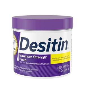 lot 14074 image: Desitin Maximum Strength Baby Diaper Rash Cream, 40% Zinc Oxide for Treatment, Relief & Prevention, Hypoallergenic, Phthalate- & Paraben-Free Paste, Protects Skin For Up To 12 Hours, 16 oz
