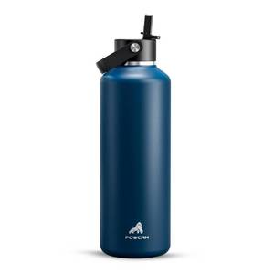 lot 14088 image: POWCAN 32 oz Water Bottle Insulated BPA-Free, Leakproof Lid with Straw, Lightweight, Flex Cap, Stainless Steel Water Bottle for Hoilday, Men, Commute, Worker, Walking, Cycling, Daily (Indigo Blue)