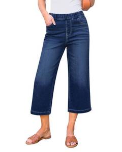 lot 14101 image: GRAPENT Medium Denim Capris for Women High Waisted Jeans for Women Darkness Blue