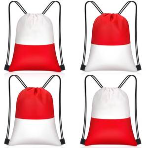 lot 14435 image: Yiyiring 16 Pcs Cartoon Drawstring Backpack Pkmn Beach Drawstring Bags Animation Birthday Decoration for Kids Cartoon Animation Themed Party Birthday Favor Supplies (Red White)