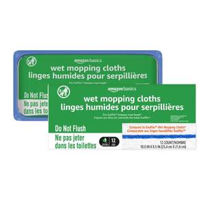 lot 14447 image: Amazon Basics Wet Mopping Cloth Refills, Multi-Surface Floor Cleaning, Fresh Scent, Low Streak, Disposable, 24 Count (Fits Swiffer Sweeper Mop Heads)