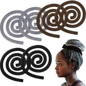 lot 14460 image: Hoteam 6 Pieces Spiral Lock Hair Tie Dreadlocks Iron Wire Embedded Hair Ties Bulk Ties for Women & Men Spiral Lock Hairs Tie Bendable Holders for Curly Thick Style Hairs Valentine(Black, Gray, Brown)