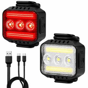 lot 14466 image: TioyFiuy Bright Bike Lights Set for Night Riding, 99 Modes Rechargeable eBike Lights Front and Back, Waterproof Bicycle Lights, Bike Headlight and Tail Light Set for MTB, Off-Road & City Riding