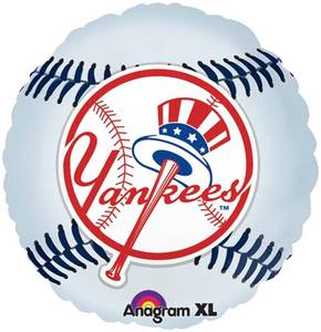 lot 14483 image: Anagram International Hx New York Yankees Package Party Balloons, Multicolor
