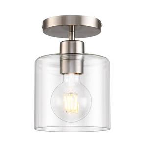 lot 19874 image: KLSS Brushed Nickel Semi Flush Mount Ceiling Light,Modern Ceiling Light Fixture for Closet Hallway Entryway Fixture Brushed Nickel Finish 1 Pack