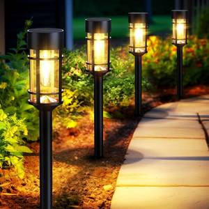 lot 19877 image: Mancra Solar Pathway Lights, 8 Pack LED Solar Lights Outdoor Waterproof, Glass Metal Garden Lighting for Yard Path Landscape Lawn Walkway Driveway, 3000K