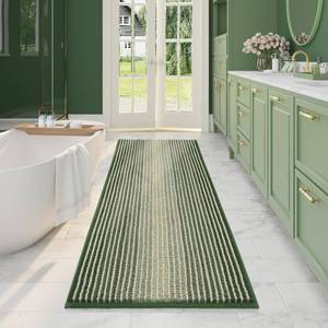 lot 19901 image: BSICPRO Large Bathroom Rugs, Bath Mat Rug for Bath Non Slip 22 x 60 Inches Water Absorbent Chenille Bathroom Runner Rugs Floor Mats Machine Washable (Green)