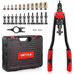 lot 19936 image: WETOLS Rivet Nut Tool Kit, 16 Rivnut Tool with 11 Metric and SAE Mandrels (Used)