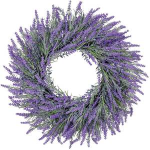 lot 19938 image: 26 Inch Large Lavender Wreaths for Front Door Outside Summer Spring Wreaths for Front Door Floral Wreath All Season for Wedding Farmhouse Porch Wall Room Home Decor