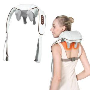 lot 19943 image: KppeX 4D Deep Cordless Neck Massager Pillow,Shiatsu Shoulder Massager,Leg and Back Pain Relief Tissue Kneading,Gifts for Men or Women (Onion White)