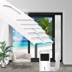 lot 19951 image: Portable Sliding Door Air Conditioner Kit, Adjustable AC Sliding Door Vent Kit 16.9 Inches - 90 Inches, with 2pack 3m seal, Suit for 5.113cm Exhaust Hose