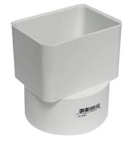 lot 20011 image: Canplas 414431BC PVC Sew 2X3X3 Down Spout Adaptor