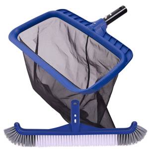 lot 20033 image: POOLAZA Fine Mesh Pool Skimmer Net& 17.5 Pool Brush Kit, Pool Cleaning Kit