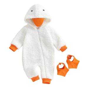 lot 20060 image: Yxniwxe Toddler Baby Christmas Goose Costume Plush Jumpsuit Zipper Romper(White, 18-24 Months)