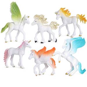 lot 20063 image: 6 Pcs Unicorn Pegasus Figures Sets Mythical Animals Model, Stocking Stuffers, Cake Toppers, Home Decorations, Bathtub Accessories, Gifts for Halloween and birthdays