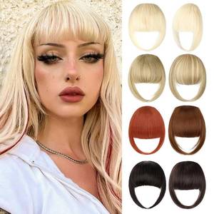 lot 20072 image: Leterly Bangs Hair Clip in Bangs for Women Thick French Fake Bangs Clip in Hair Extensions Fringe with Temples Hairpieces for Daily Wear Bleach Blonde