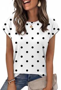 lot 20074 image: Alaroo Polka Dot Tops for Women Dressy Short Sleeve Cute Shirts Business Casual Summer Clothes Beach Vacation Outfits Spring Fashion Clothing 2XL