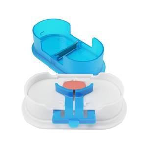 lot 20080 image: EQUADOSE Pill Cutter, Double Stainless Steel Blade & Centering Device, Blue