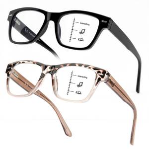 lot 20087 image: SKYOAK 2 Pack Trendy Progressive Multifocus Reading Glasses for Women, Retro Rectangle Frame Anti UVEyestrain Computer Readers, Stylish Spring Hinge Multifocal Glasses with Metal Core Wire, 1.25x