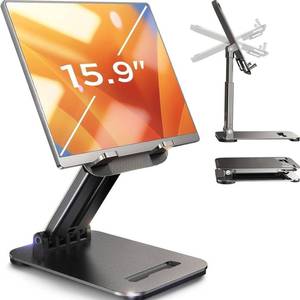 lot 20451 image: LISEN iPad Stand Tablet Holder for Desk, Adjustable Portable Monitor Stand