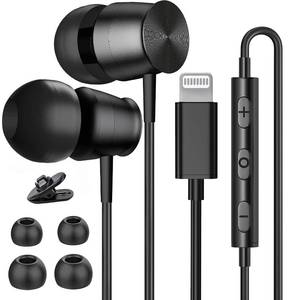 lot 20463 image: Lightning Headphones for iPhone 13 14 12 Pro Max MFi Certified Lightning Earbuds with Mic Noise Isolation Stereo Bass in-Ear Headphones Lightning Connector Wired Earphones for iPhone 11 XR SE