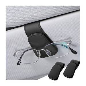 lot 20468 image: zipelo 2PCS Magnetic Leather Sun Visor Sunglasses Holders, Black