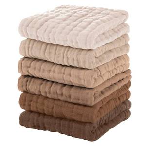 lot 20471 image: Unnivoll Muslin Burp Cloths Baby 12X12, Baby Washcloths 3 Pack, 100% Cotton Baby Wash Cloths Absorbent and Soft for Newborn Infants Kids Boys Girls - Gradient Brown