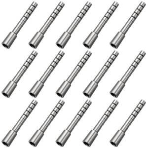 lot 20476 image: Frienda 15 Pack Stainless Steel Cut to Fit Arrow Inserts Suitable for ID. 204 244 Carbon Arrows for 516 Field Point Thread Adjustable Weight 35-200 Grain(#3,#3 Id.204 (od.281) Od.310 60-100gn)