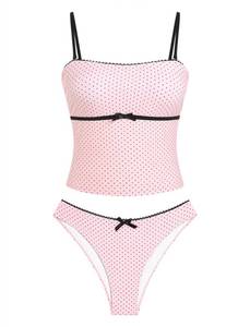 lot 20494 image: ZAFUL Tankini Swimsuits for Women Bandeau Bow Y2k Bathing Suit Medium  (TOP ONLY)