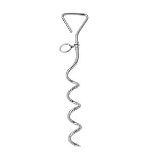 lot 20496 image: WePet Dog Tie-Out Stake, Durable Silver Spiral Anchorstake, Secure Outdoor Tethering for All Cable Leash Chain, Camping Yard, Rust-Resistant, Easy Installation, Medium, 16 Inch