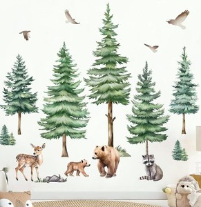 lot 2425 image: Decalmile Decorative Wall Stickers Roll with Animal and Nature Designs