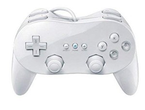 lot 8442 image: OSTENT Wired Classic Controller Pro Gamepad Joystick for Nintendo Wii Remote Console Video Game Color White