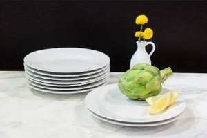lot 17940 image: BIA Cordon Bleu Everyday Porcelain Rimmed Salad Plates, Set of 8