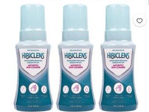 lot 17954 image: Hibiclens Antimicrobial & Antiseptic Soap and Skin Cleanser Foaming Pump, 8 fl oz (3 Pack)